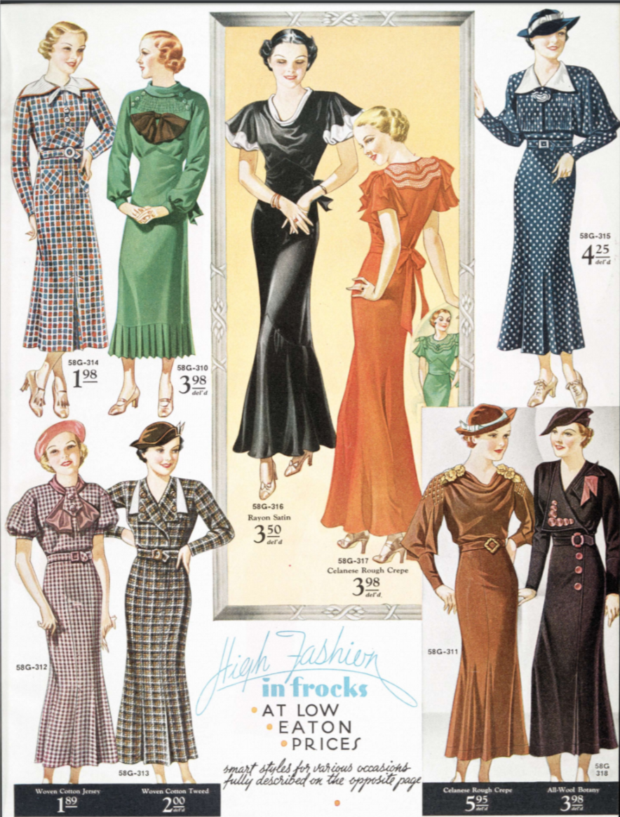 Fashion Highlights of an Eatons Catalogue-Fall & Winter 1934-1935
