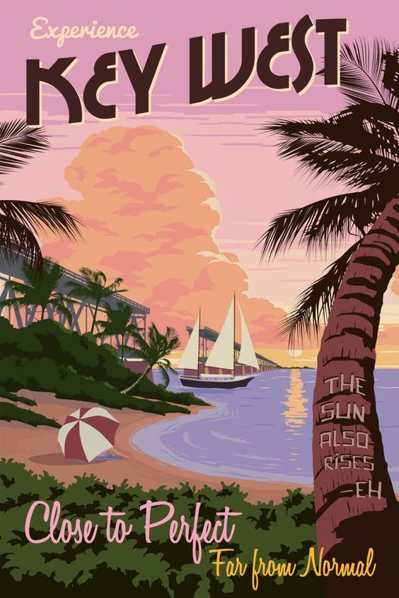 Visit Key West Beaches Florida Sugarloaf Rubicon Vintage Poster Repro FREE S/H 