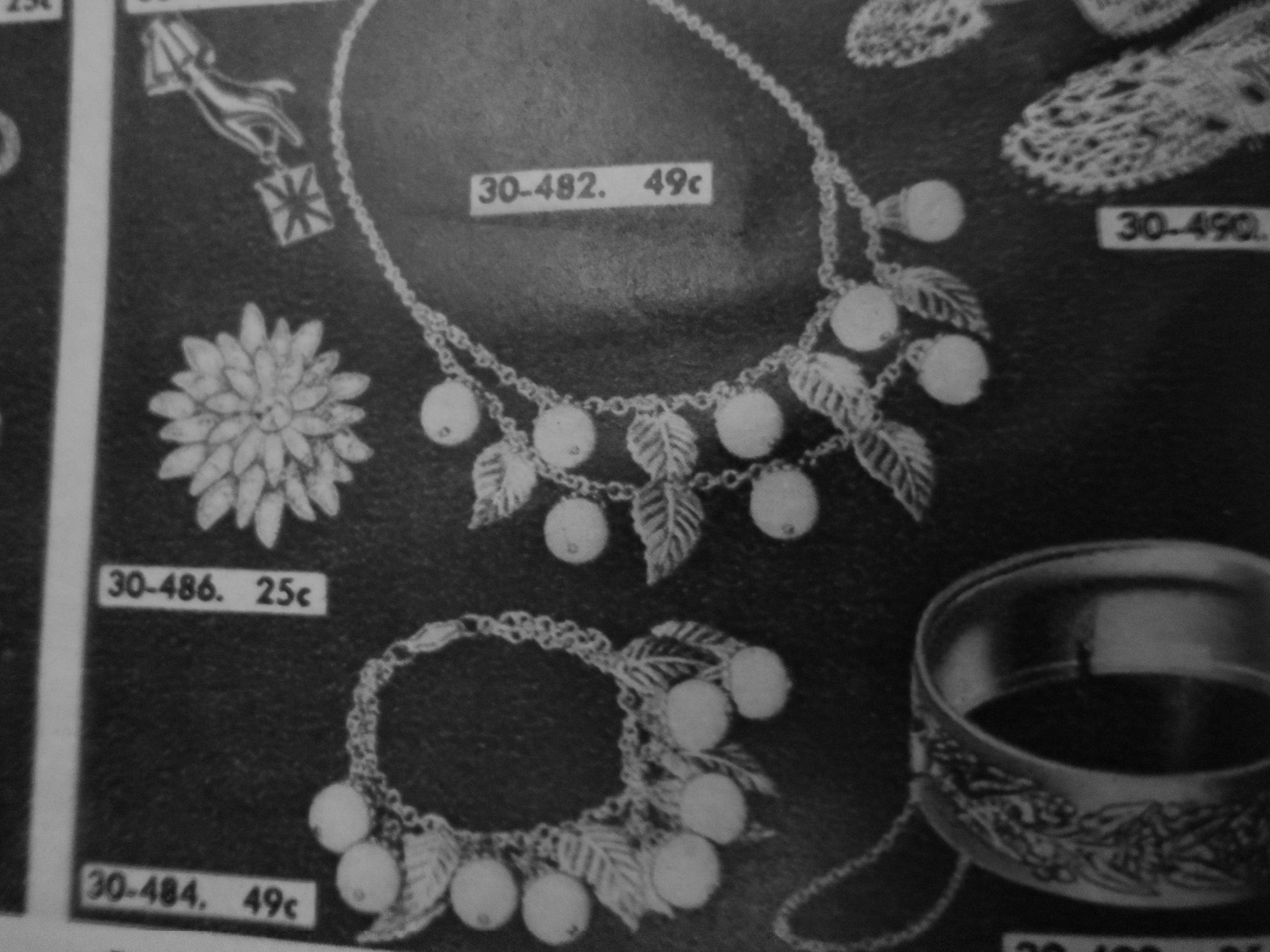 1940s Fashion: Early 1941 vintage fruit necklace as seen in a Eaton's 1940-1940 Fall / Winter Catalogue 