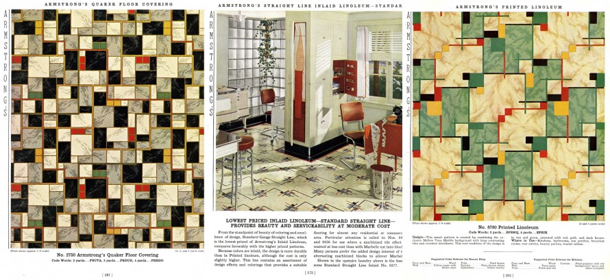 1939 Linoleum vintage flooring pattern Armstrong