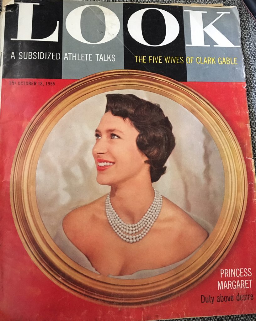 1950s Vintage magazine cover for Look magazine from 1955 featuring Princess Margaret