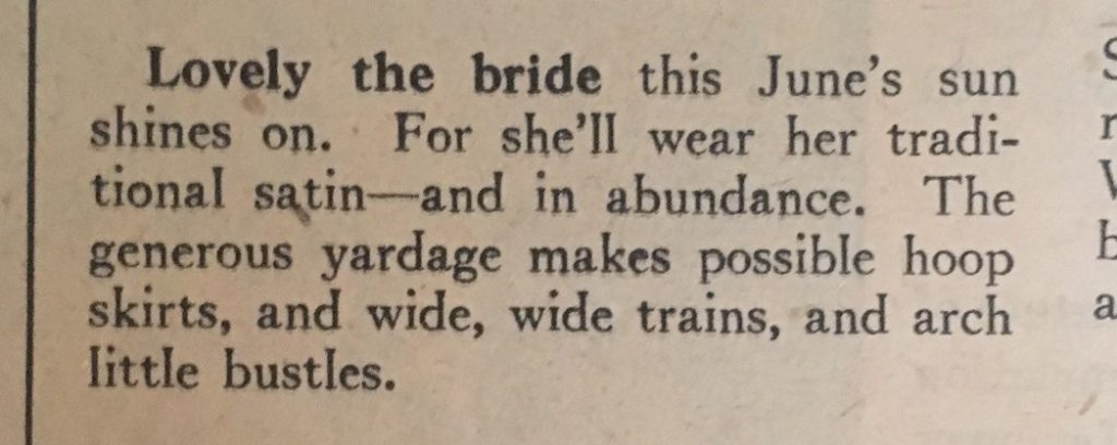 1947 Fashion Tips for June Brides/1947 Fashion Tips for Women as seen in a vintage Chatalaine Magaine. 