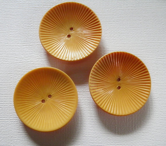 Vintage Buttons: Cream Corn Fluted Vintage Bakelite buttons. 