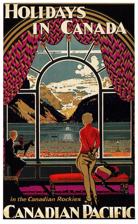 Vintage 1920s Canadian Pacific Train Travel Poster