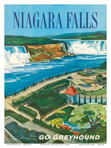 Vintage Greyhound Niagara Falls Poster