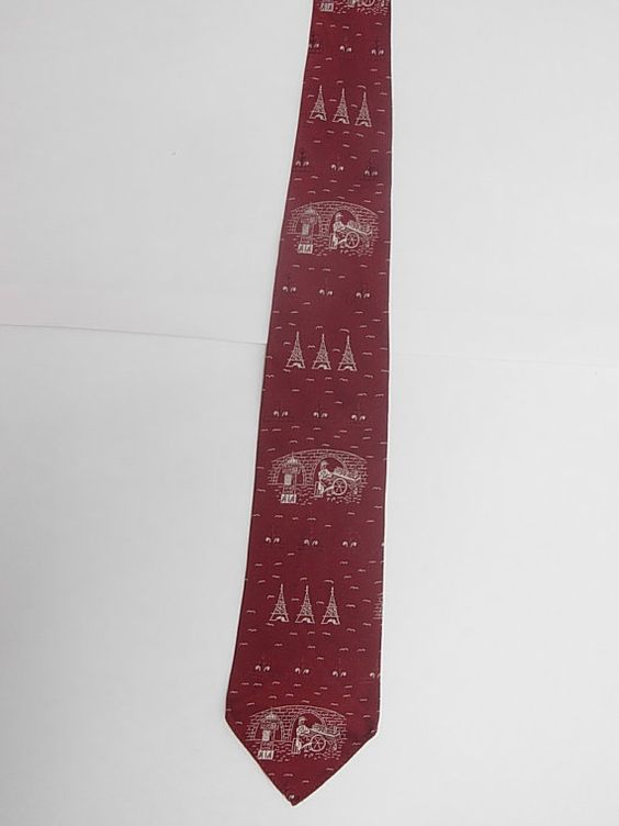 1950s vintage tie with a paris theme