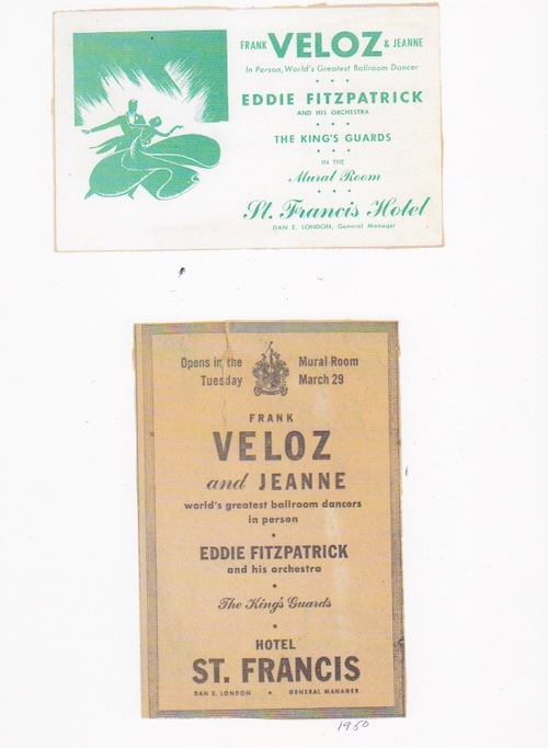 Frank Veloz & Jean Phelps ballroom dancing vintage ad