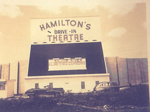 1940s vintage photo of the Hamilton Drive in Theatre 1940s Alabama