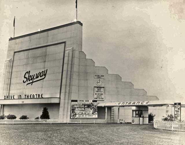 sky way drive in theatre windsor ontario vintage image