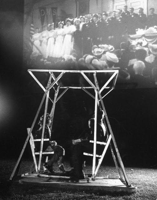 1940s vintage photo of a vintage drive in theatre image people on swings 1948