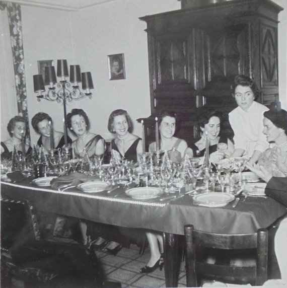 1950s vintage photo: December 15th, 1956. The Ladies Christmas dinner