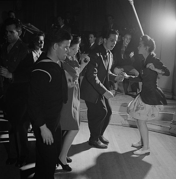 1940s Vintage Photo: Washington, D. C. Jitterbugs at an Elk's Club dance, 1943.