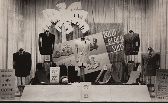 1950s Mens Suit Fashion- Palm Beach Style from Selfridges department Store - 1950s Vintage Photo