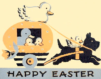 scotty dog vintage easter card