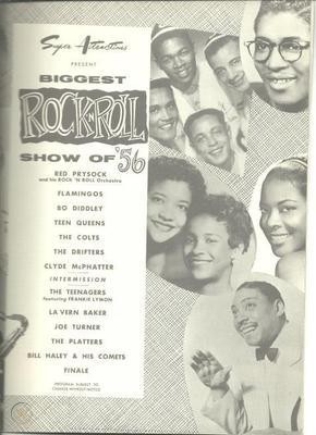 1956 Rock and roll show program of performers- 1950s music.
