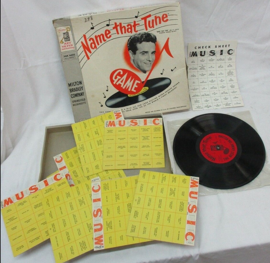 1957 Milton Bradley NAME THAT TUNE GAME, Music Bingo Game