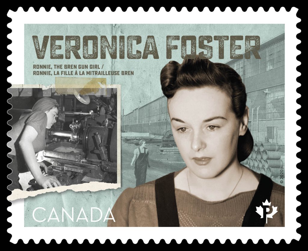 Veronica Foster -Ronnie the Bren Gun Girl Canada Post Stamp.