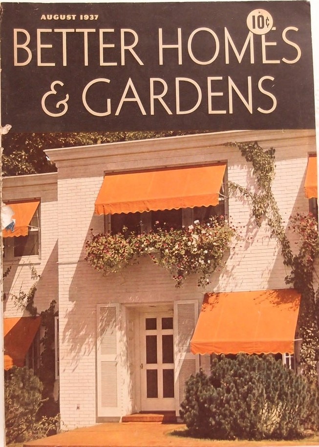 1930s Better Homes & Gardens magazine August 1937 complete issue furniture home decor gardening recipes DIY retro design vintage ads. 1930s vintage magazine. 
