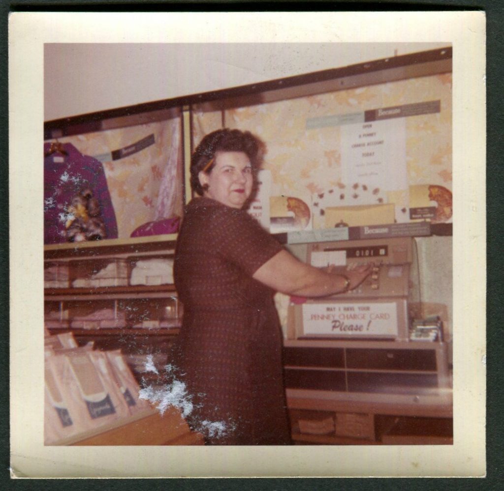 Vintage Photo Betty at Work at J C Penney's 1960's, Original Found Photo, Vernacular Photography