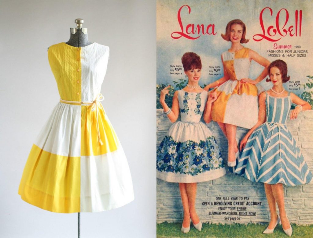 1960s vintage dress and 1960s catalog