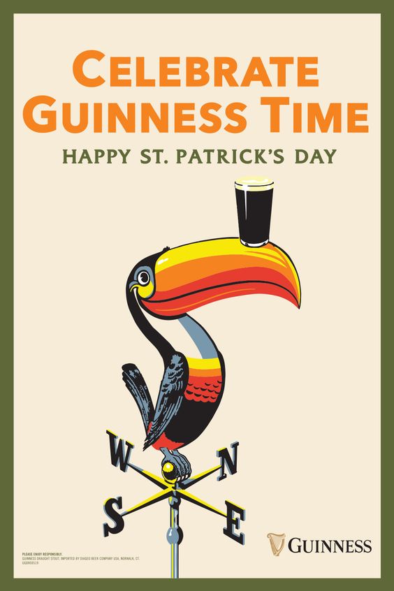Vintage Guinness Ad from between the 1930s-1950s celebrating St. Patrick's Day
