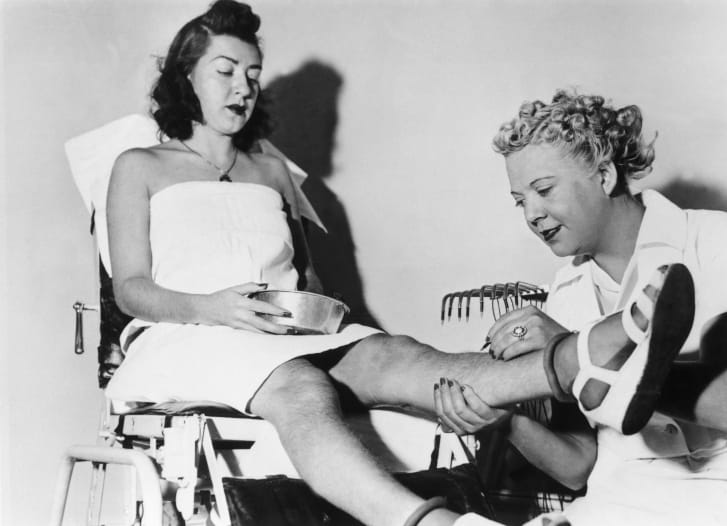 A young woman undergoing hair-removal at the Beatiderm Institute of Electrolysis in New York on November 4, 1938. Credit: Keystone-France/Gamma-Keystone/Getty Images