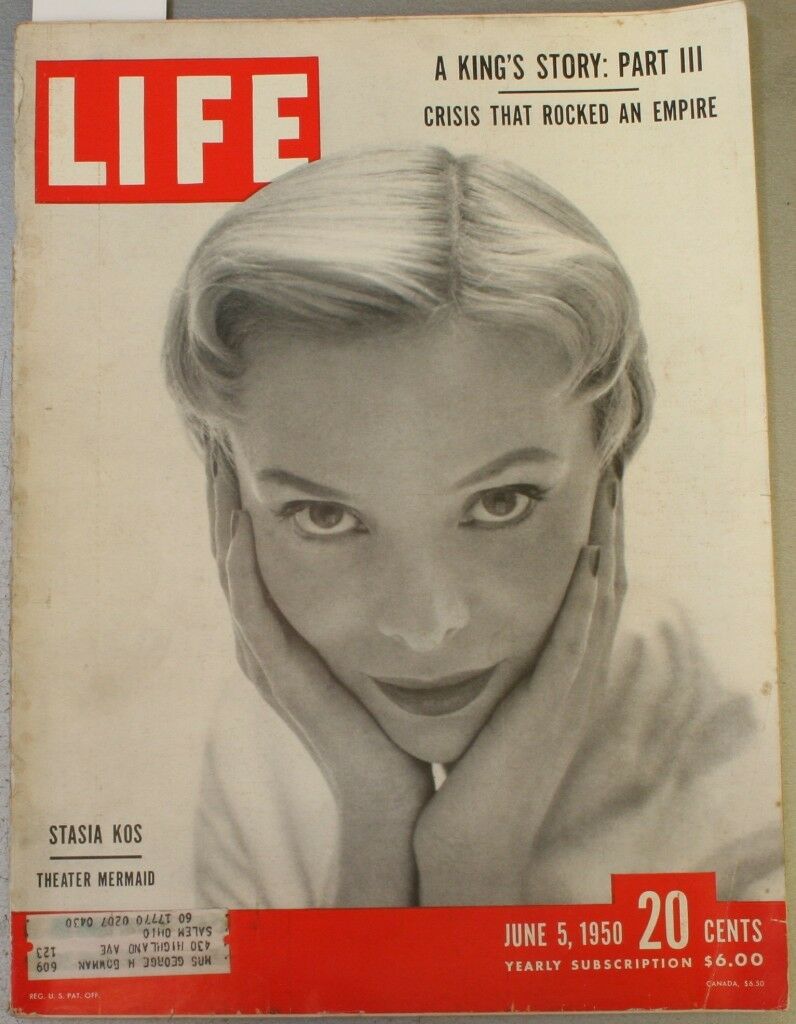 1950s Vintage Magazine Cover: June 5th 1950 LIFE Magazine featuring Stasia Kos
