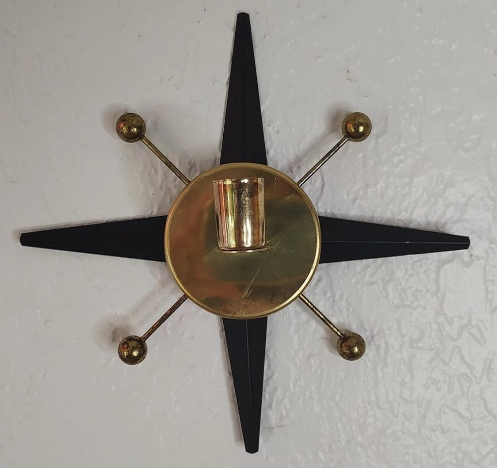 Vintage MCM / Mid Century Home Decor- Vintage Starburst Wall Sconce from the 1960s. 