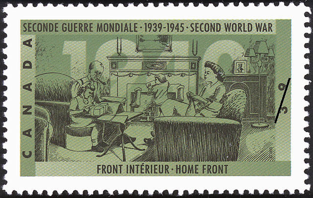 194s Stamp: The Second World War, 1940, Canada Mobilizes Its Resources -Home Front effort. 
