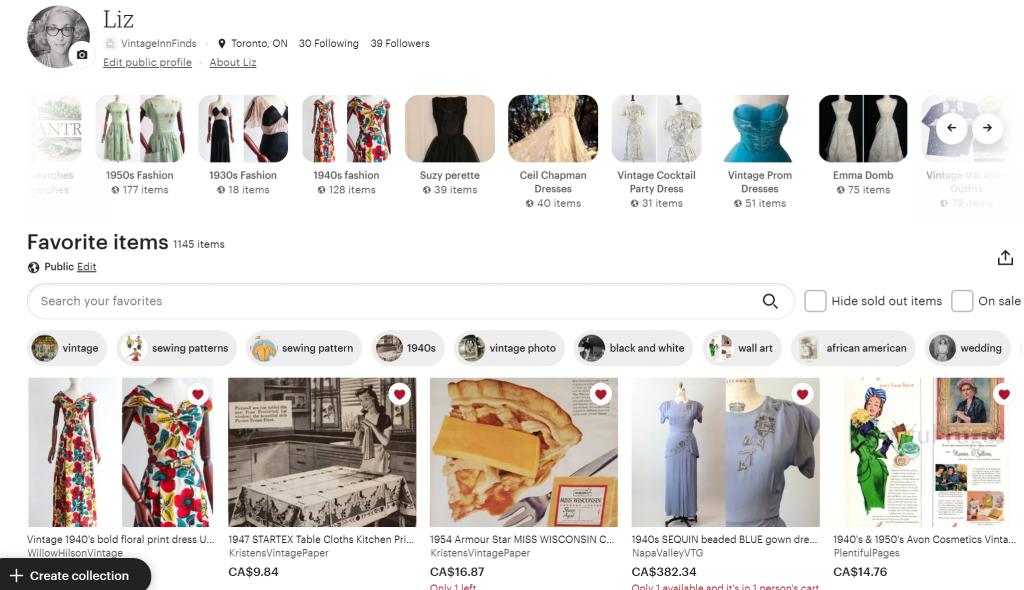 Shop For Vintage On Etsy – Curated Vintage Collections By The Vintage Inn Blog. 1930s Fashions, 1940s fashions, 1950s fashions and more!