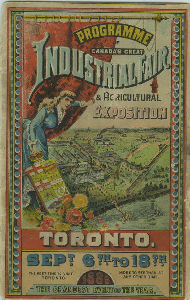 Programme Cover, 1886 for the CNE, Canadian National Exhibition 