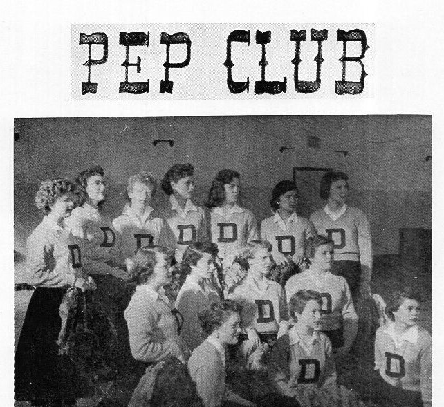 1950s High School Yearbook Photo featuring the Pep Club