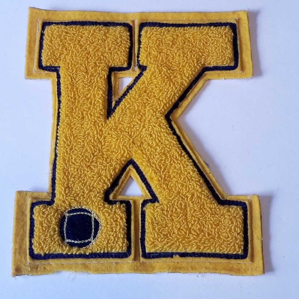 1960s Vintage Letterman Jacket Patch LETTER K