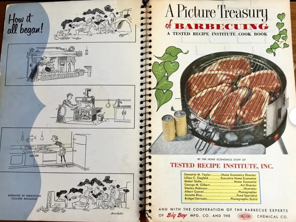 1950s vintage Barbeque cookbook featuring vintage recipes for the bbq or grill -The 1956 Big Boy Barbecue Book.
