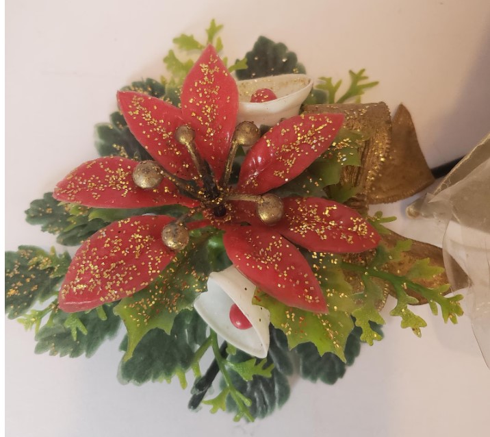 1950s Vintage Christmas Corsage-Poinsettia and Bells. 