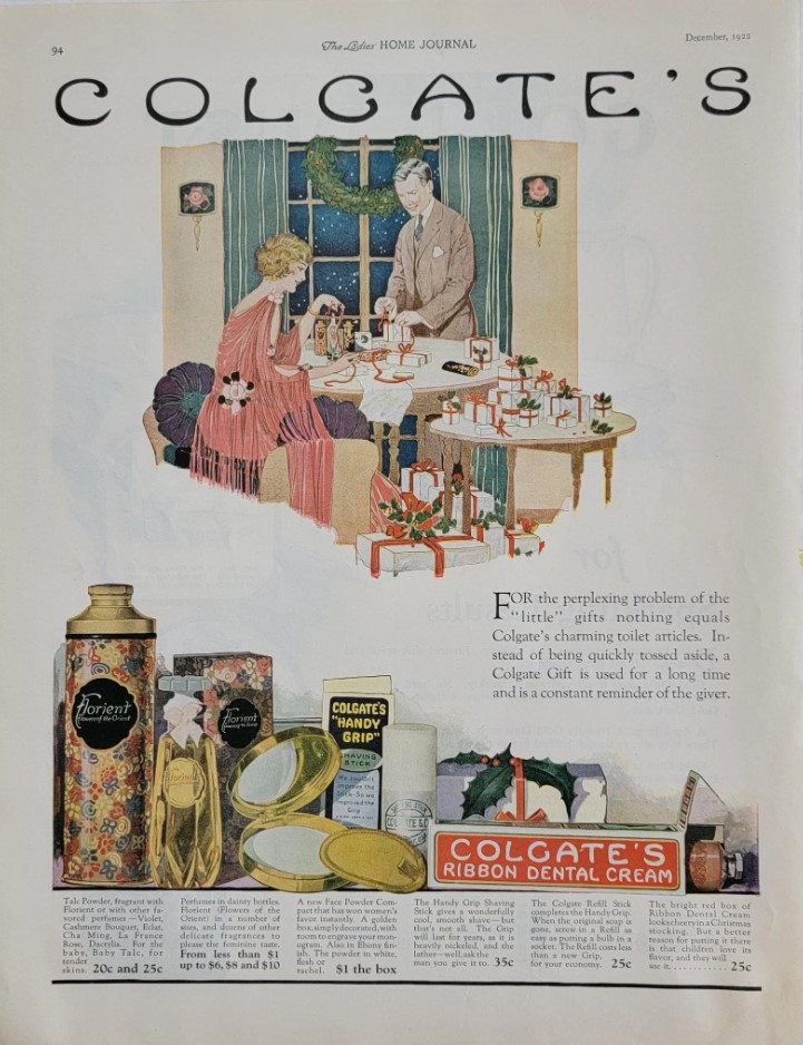 1920s vintage advertising: 1922 Colgate Dental Cream Toothpaste Vintage Advertisement