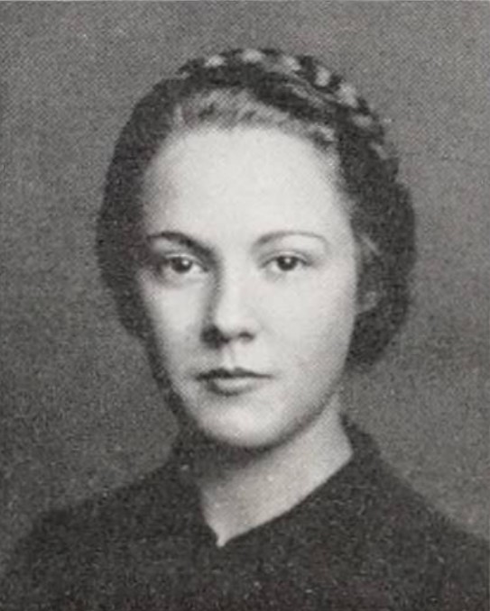 1930s vintage hairstyle: A coronet braid worn by college Freshman in 1936, as featured in the Coronet yearbook from Queens University of Charlotte, North Carolina. Fun Winter Hair Braid Inspiration.