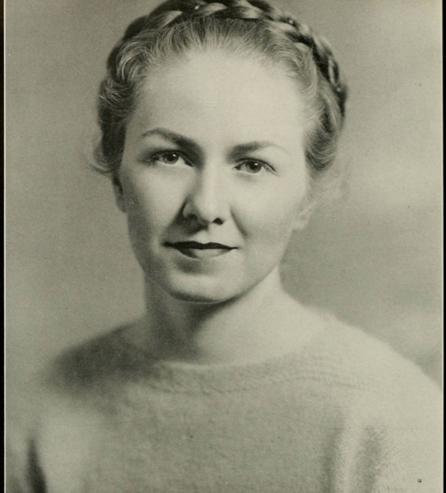 1930s vintage hairstyle as seen in a 1939 Yearbook, 'The Teacoan' from East Carolina University. Junior yearbook photo of Dorothy Reed Miller sporting a tight crown braid. Perfect Winter braid inspiration. 