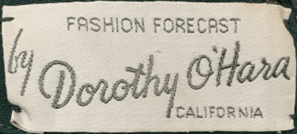 1940s vintage fashion: 1940s Fashion label from Dorothy O'Hara