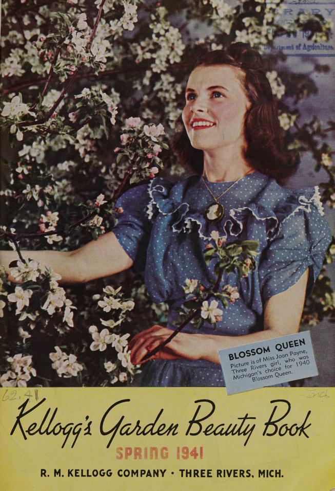1940s vintage gardening book / catalog-Kellogg's Garden Beauty Book Spring 1941 featuring an image of the 1940 Blossom Queen. 