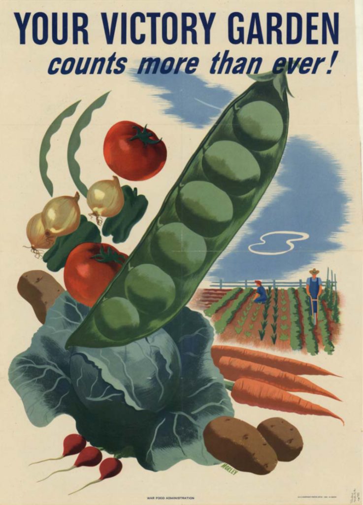 1940s vintage poster for a Victory Garden during WW2-Do you part for the Home Front Effort. 