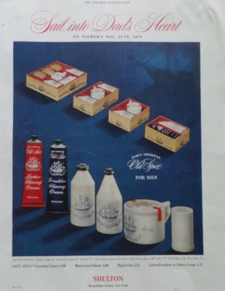 1950s vintage ad for Old Spice for Fathers Day. Vintage Fathers Day ad