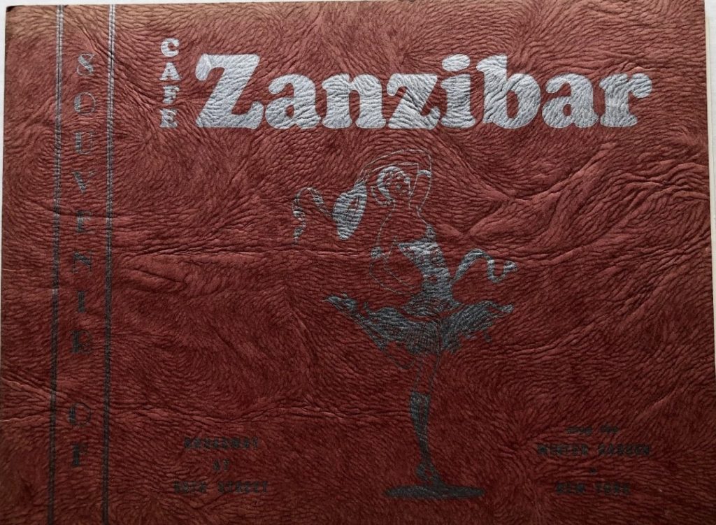 1940s Cafe Zanzibar in New York City souvenir photo holder.
