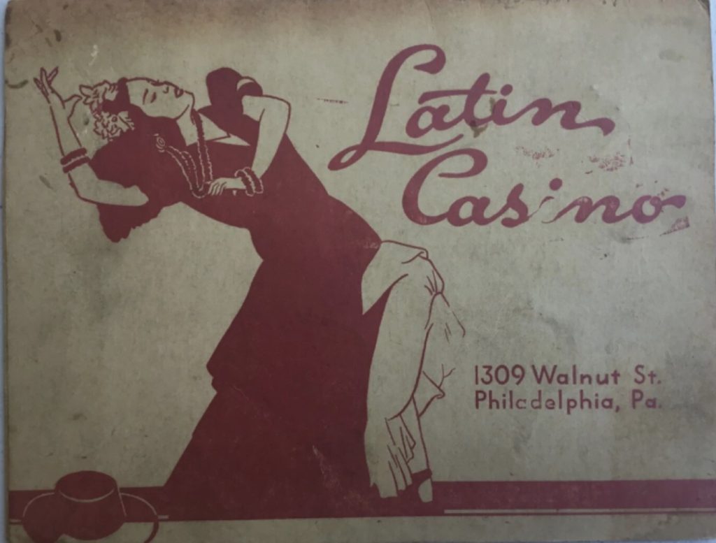 1940s vintage illustration of a flamenco dancer on the cover of a souvenir photo for a spanish restaurant